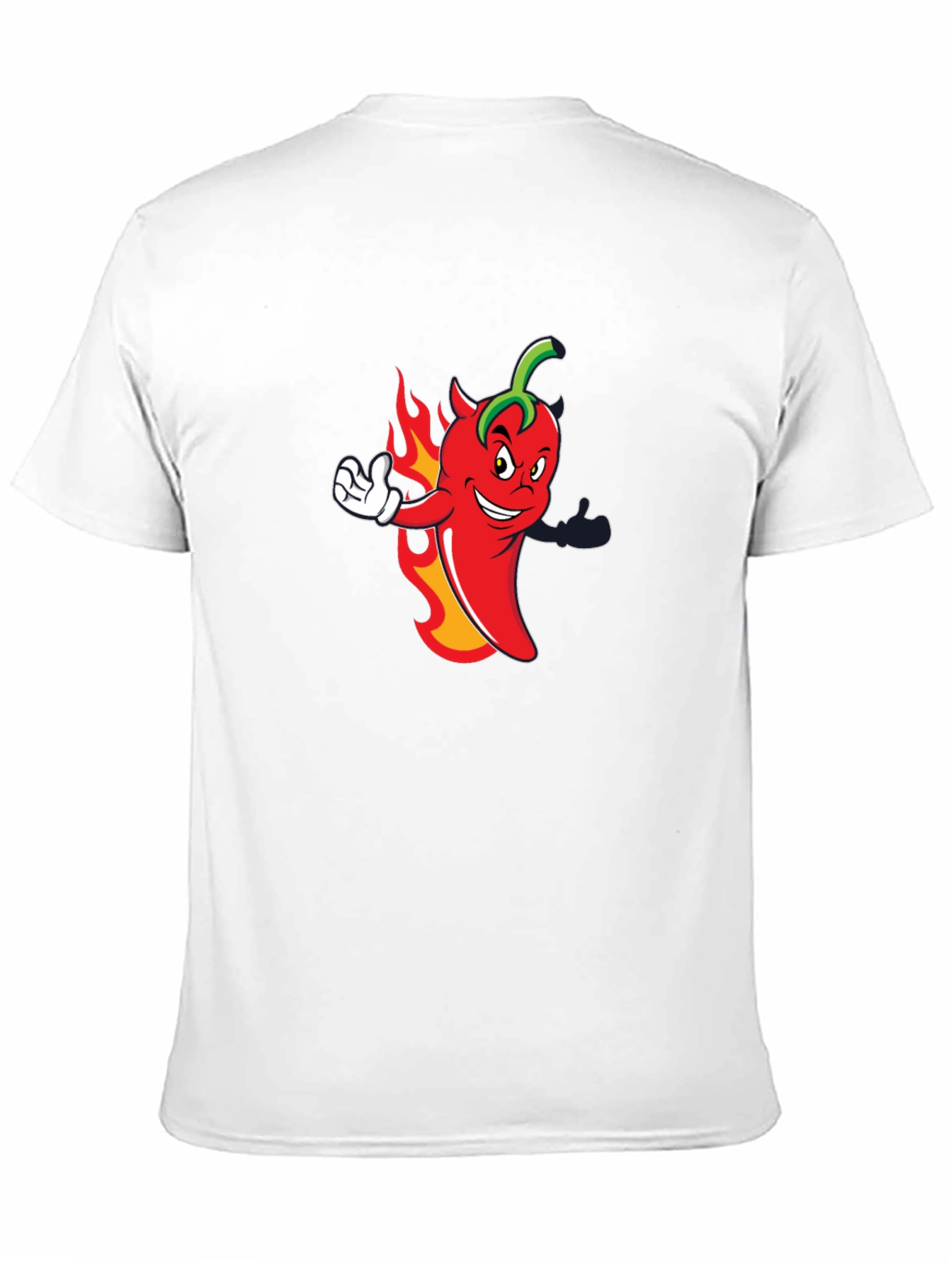 Spicy Chili Pepper Cartoon Graphic Black T-Shirt