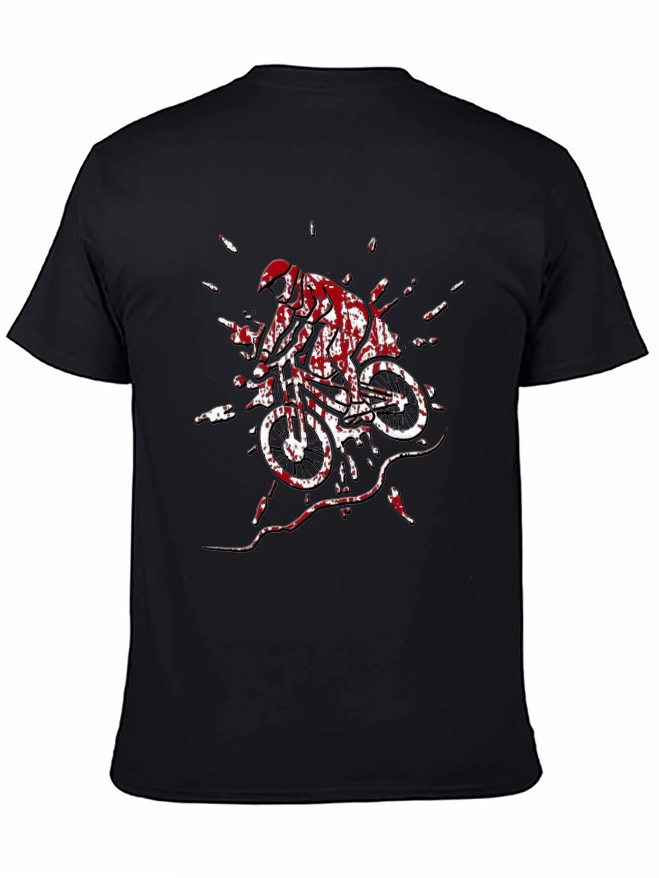 Mountain Biker Graphic Tee - Black Cotton T-Shirt