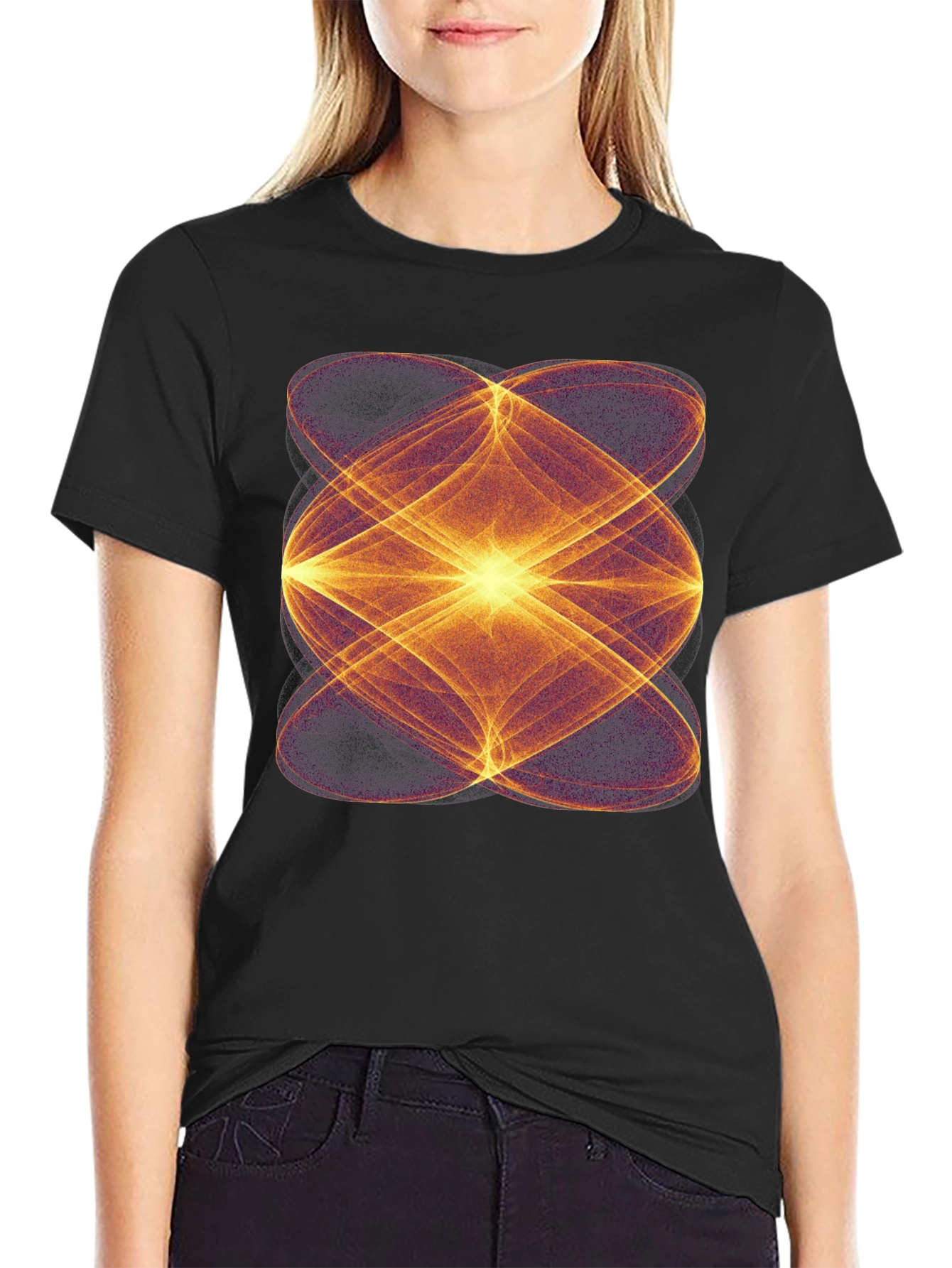 Abstract Geometric Black T-Shirt