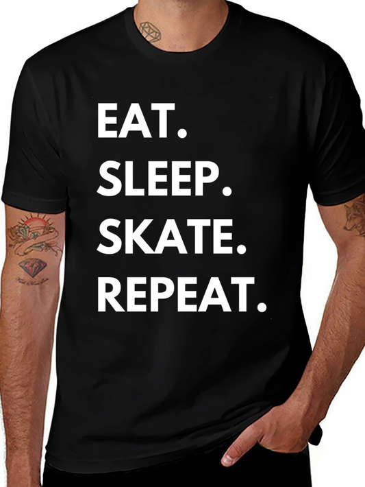 Eat Sleep Skate Repeat Black T-Shirt
