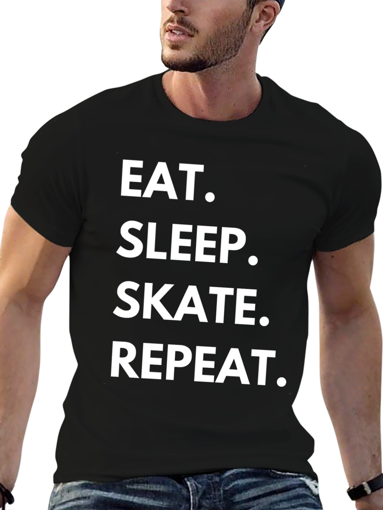 Eat Sleep Skate Repeat Black T-Shirt