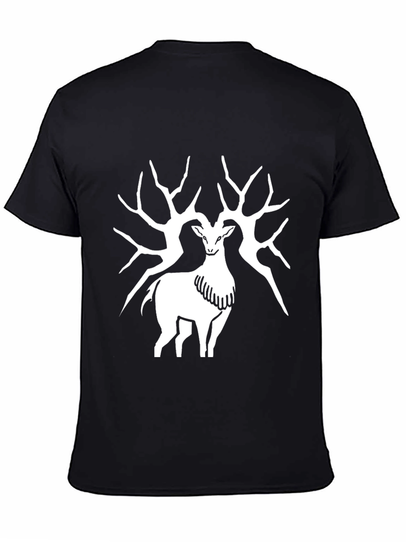 Deer Antler Graphic T-Shirt - Black