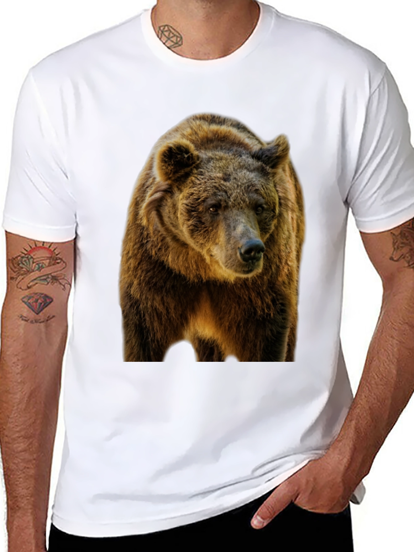 Grizzly Bear Graphic Black T-Shirt