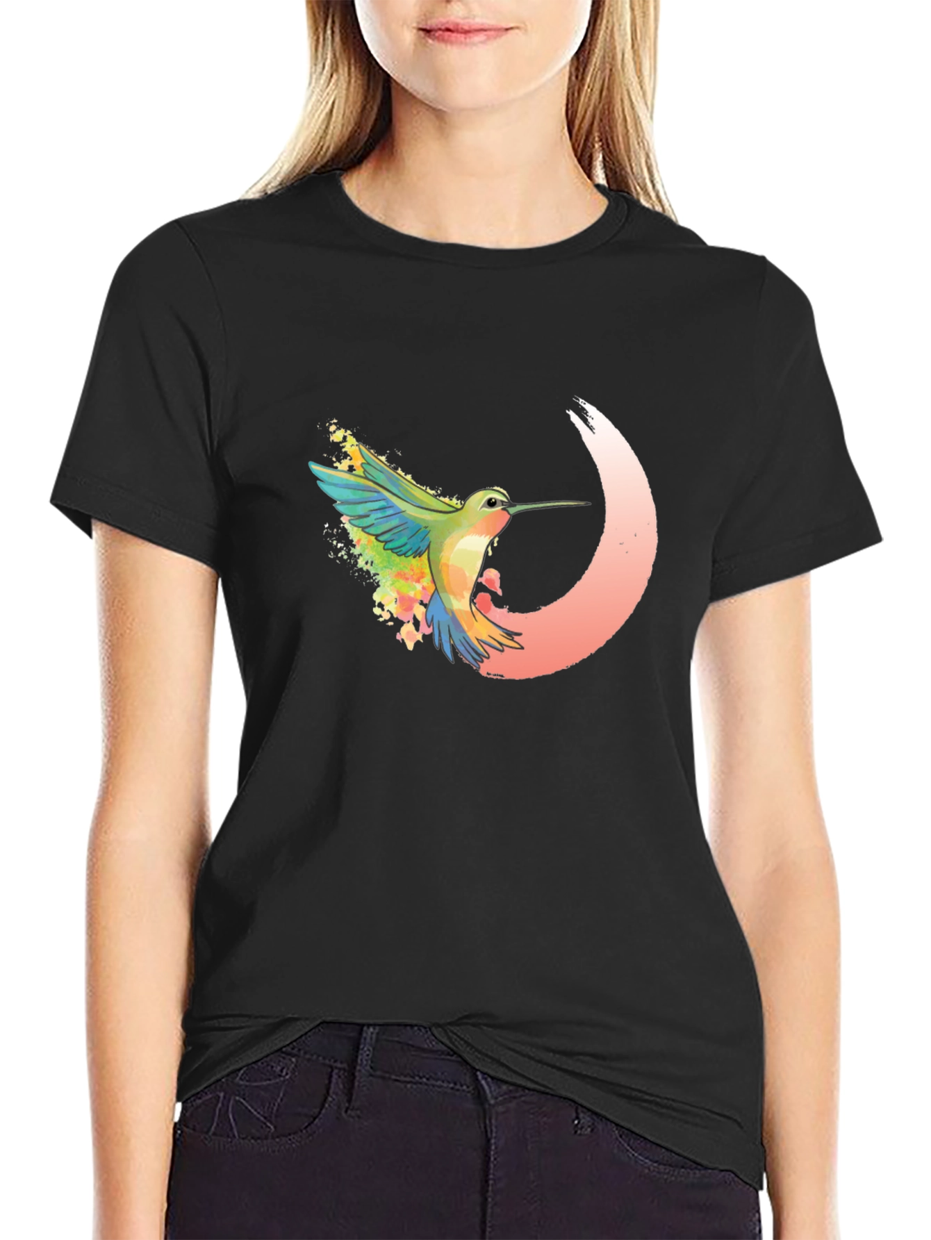 Hummingbird Graphic Black T-Shirt