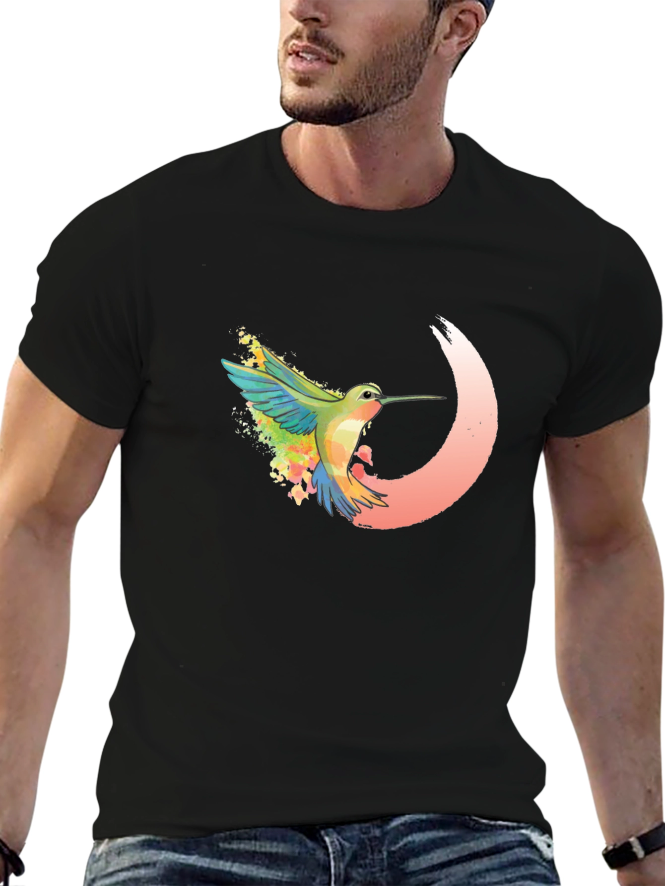 Hummingbird Graphic Black T-Shirt