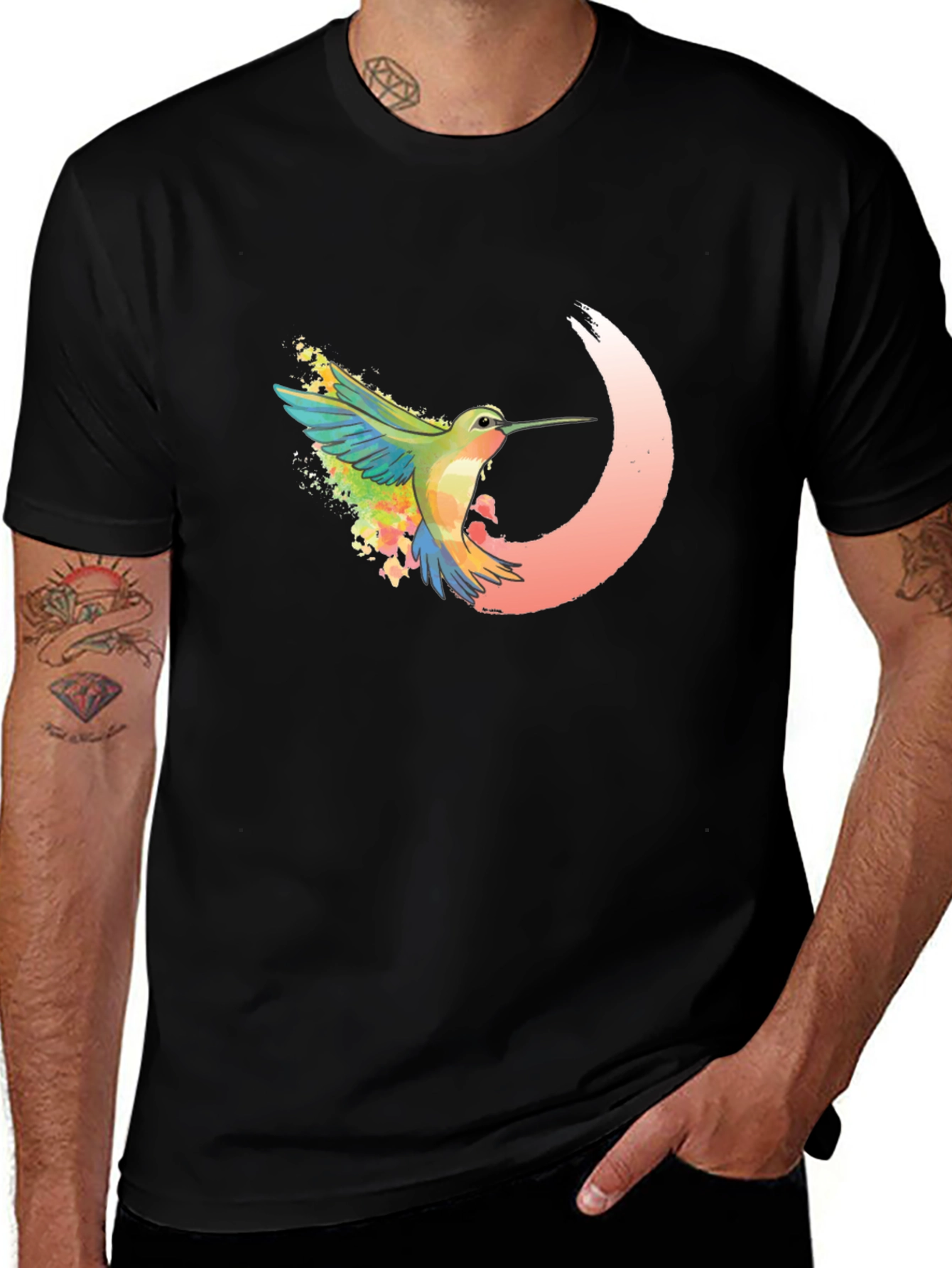 Hummingbird Graphic Black T-Shirt