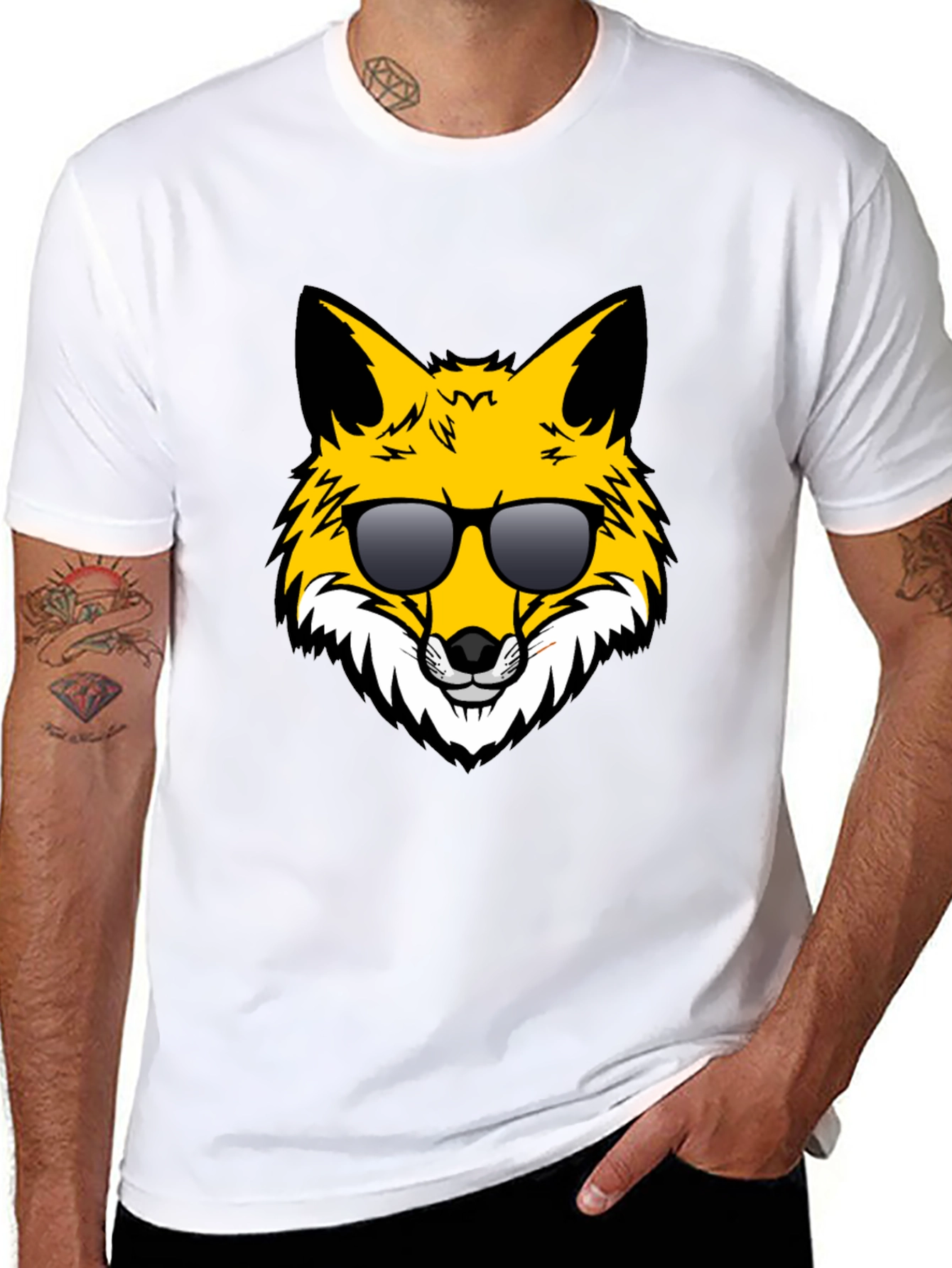 Cool Fox Graphic Tee - Black Unisex T-Shirt