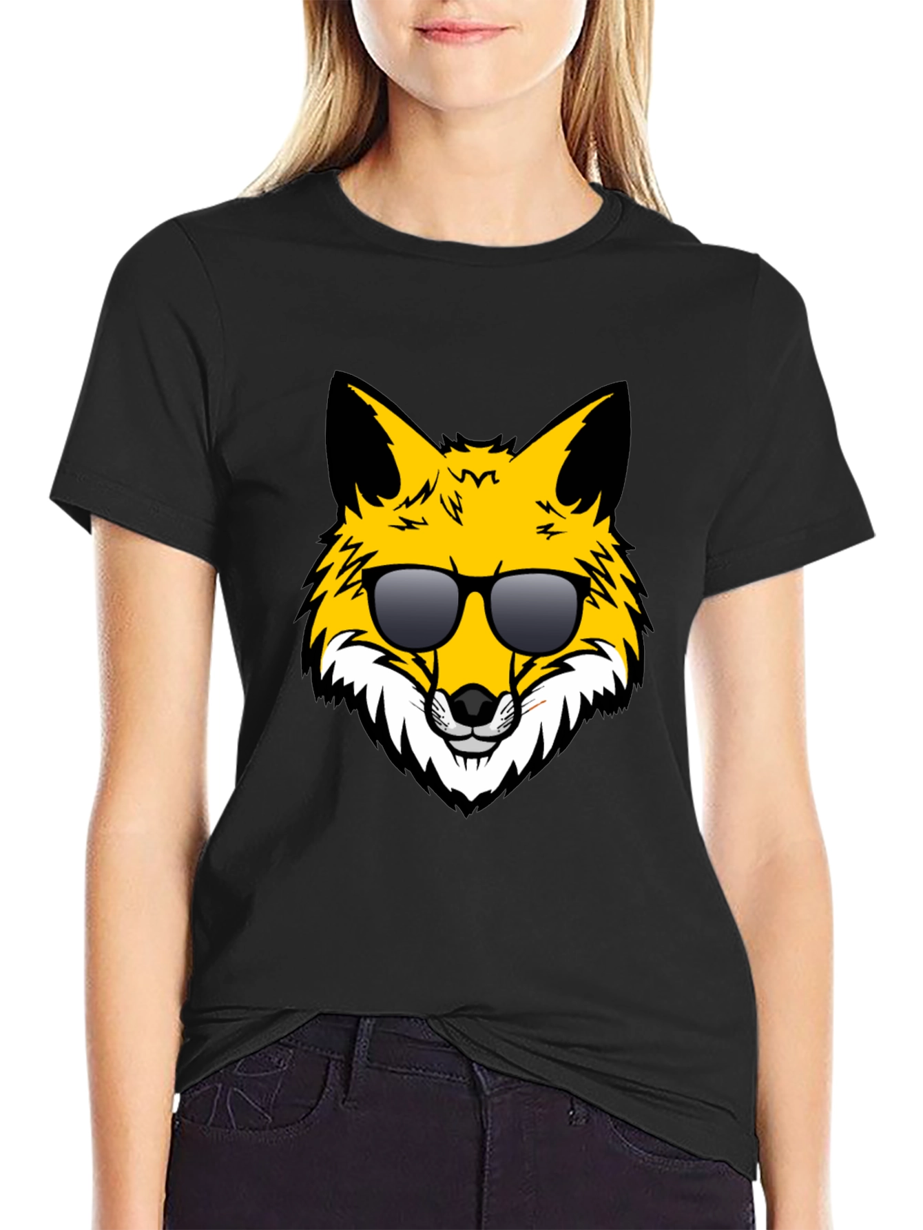 Cool Fox Graphic Tee - Black Unisex T-Shirt