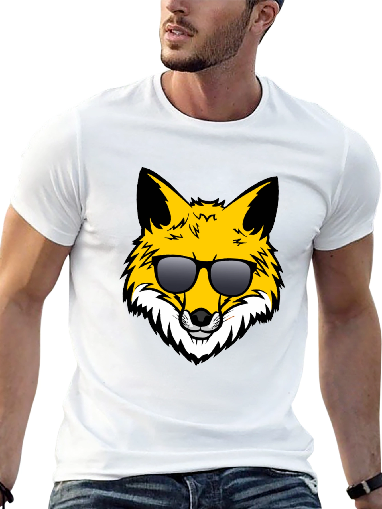 Cool Fox Graphic Tee - Black Unisex T-Shirt