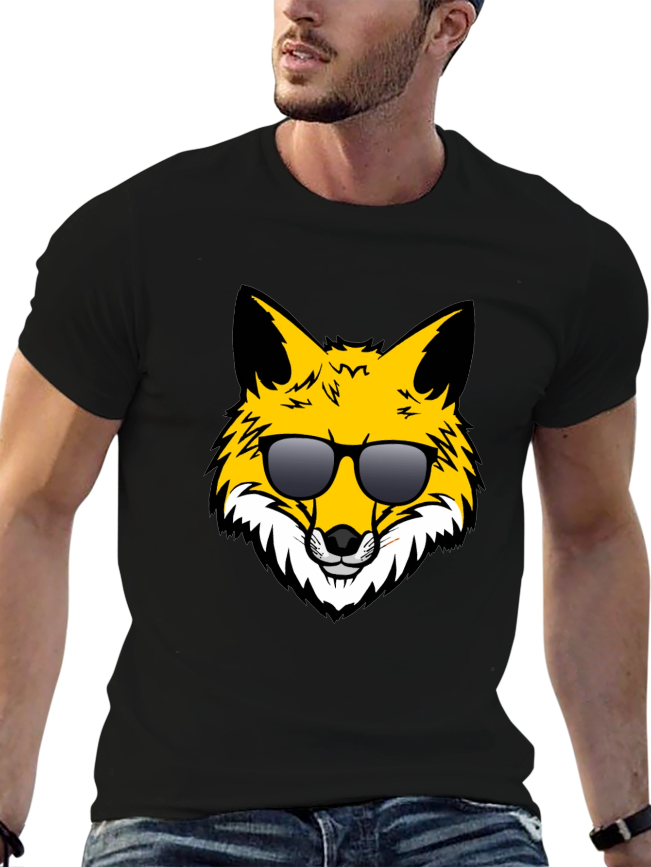 Cool Fox Graphic Tee - Black Unisex T-Shirt
