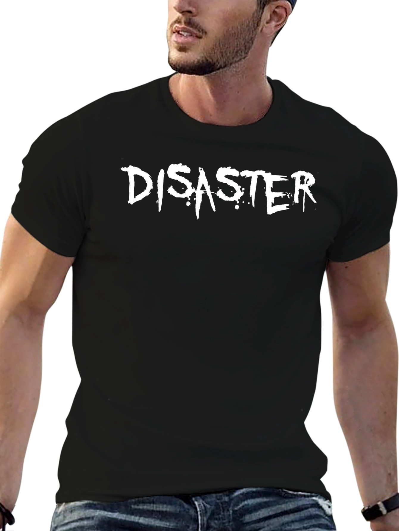 Disaster T-Shirt - Graphic Tee - Mens Black Cotton
