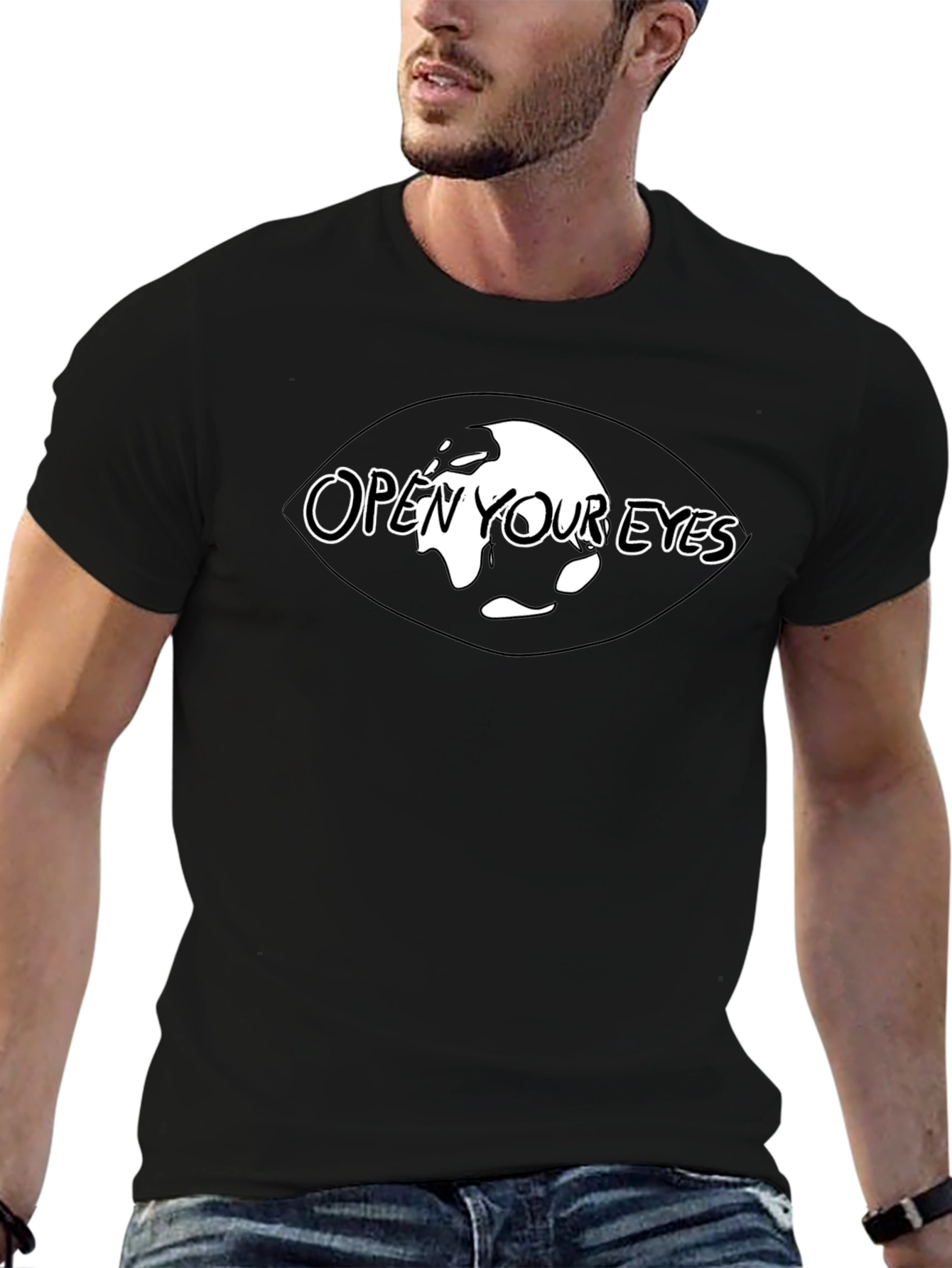 Open Your Eyes Black Graphic Tee