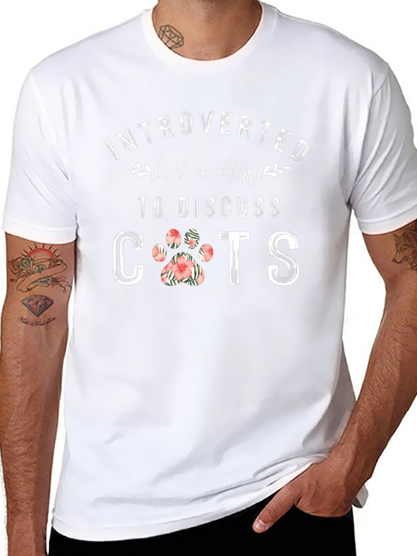 Introverted Cat Lover Graphic Tee