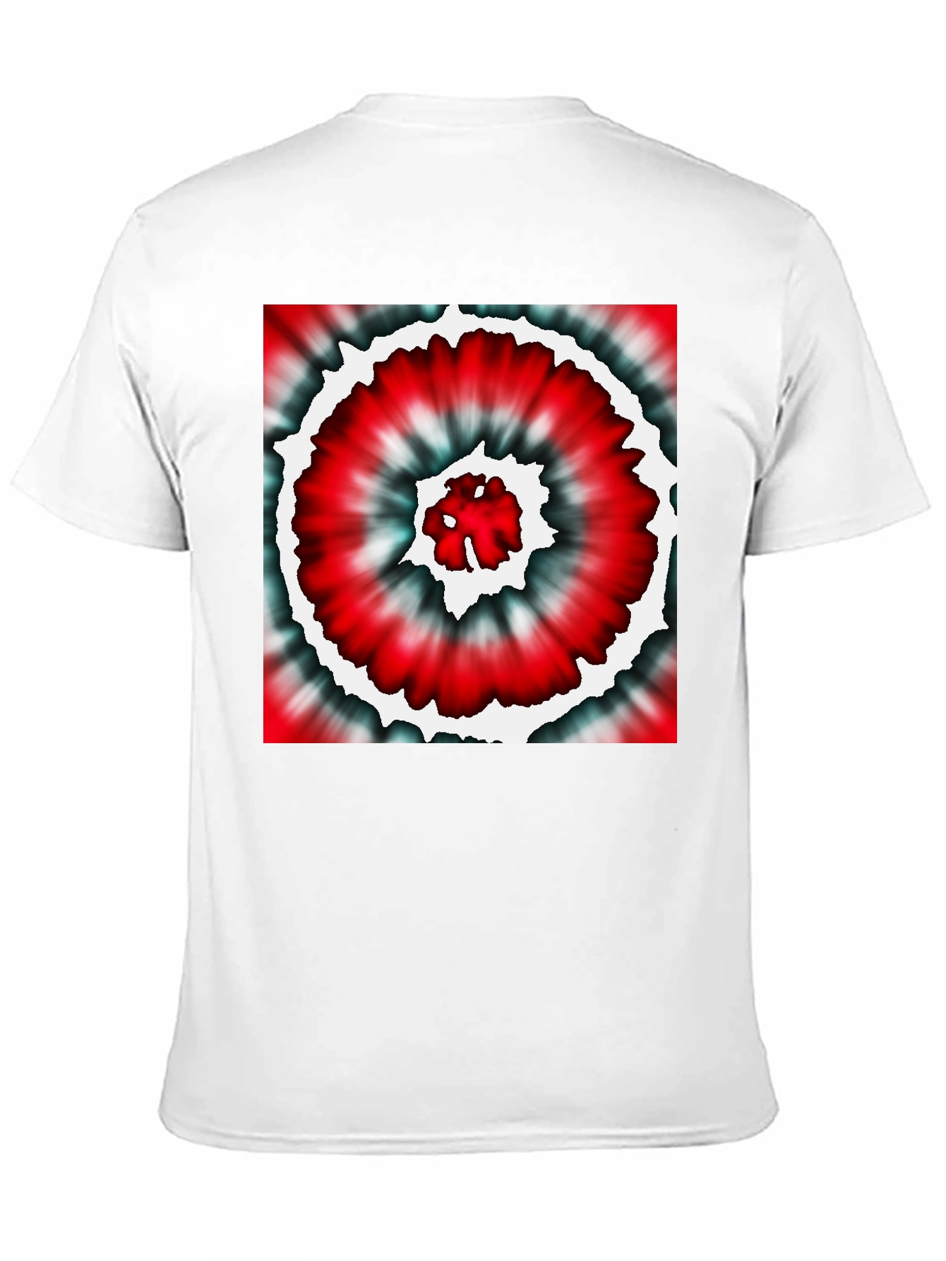 Red Tie-Dye Graphic Black T-Shirt