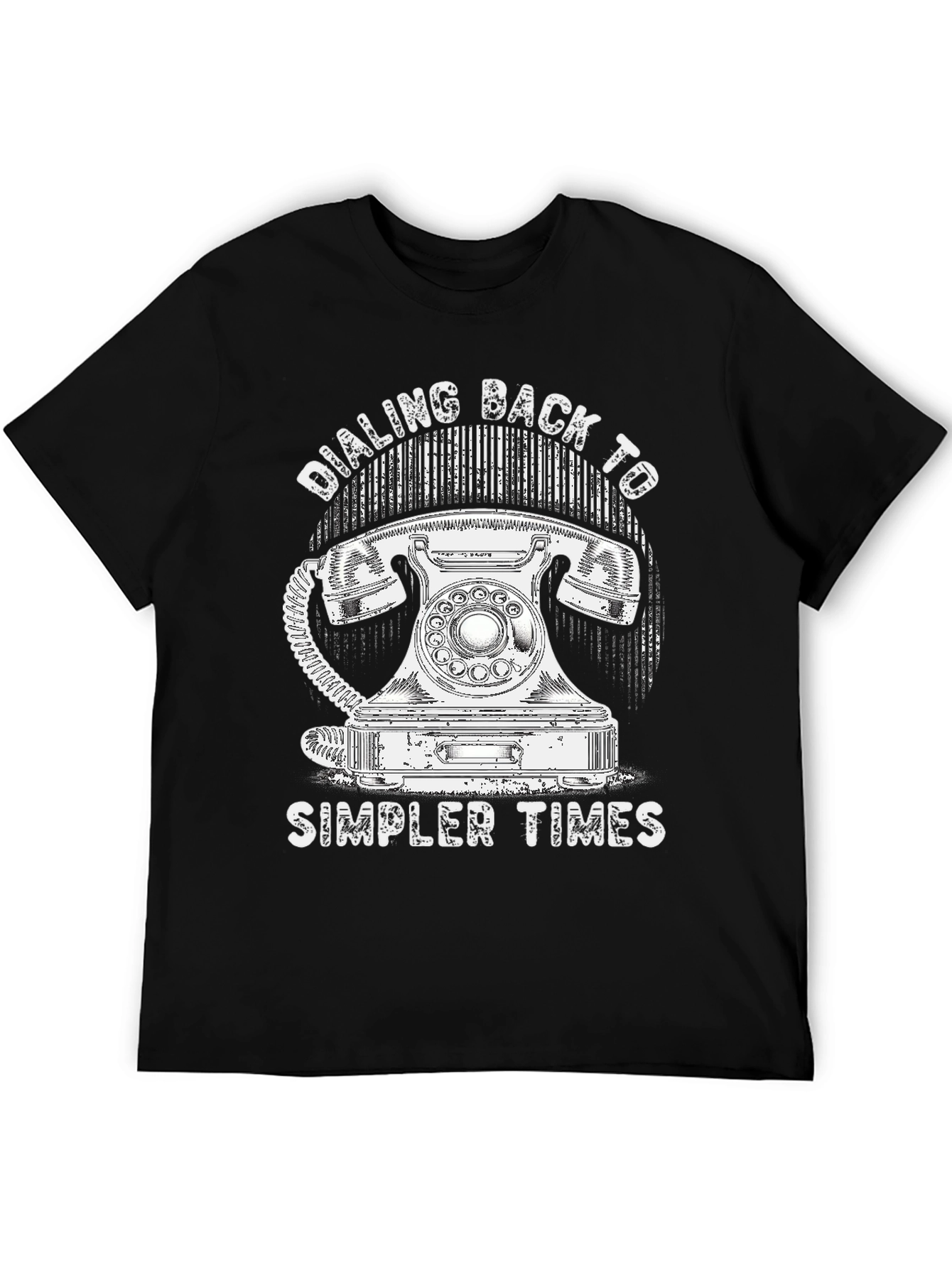 Dialing Back Simpler Times Retro Phone Graphic T-Shirt