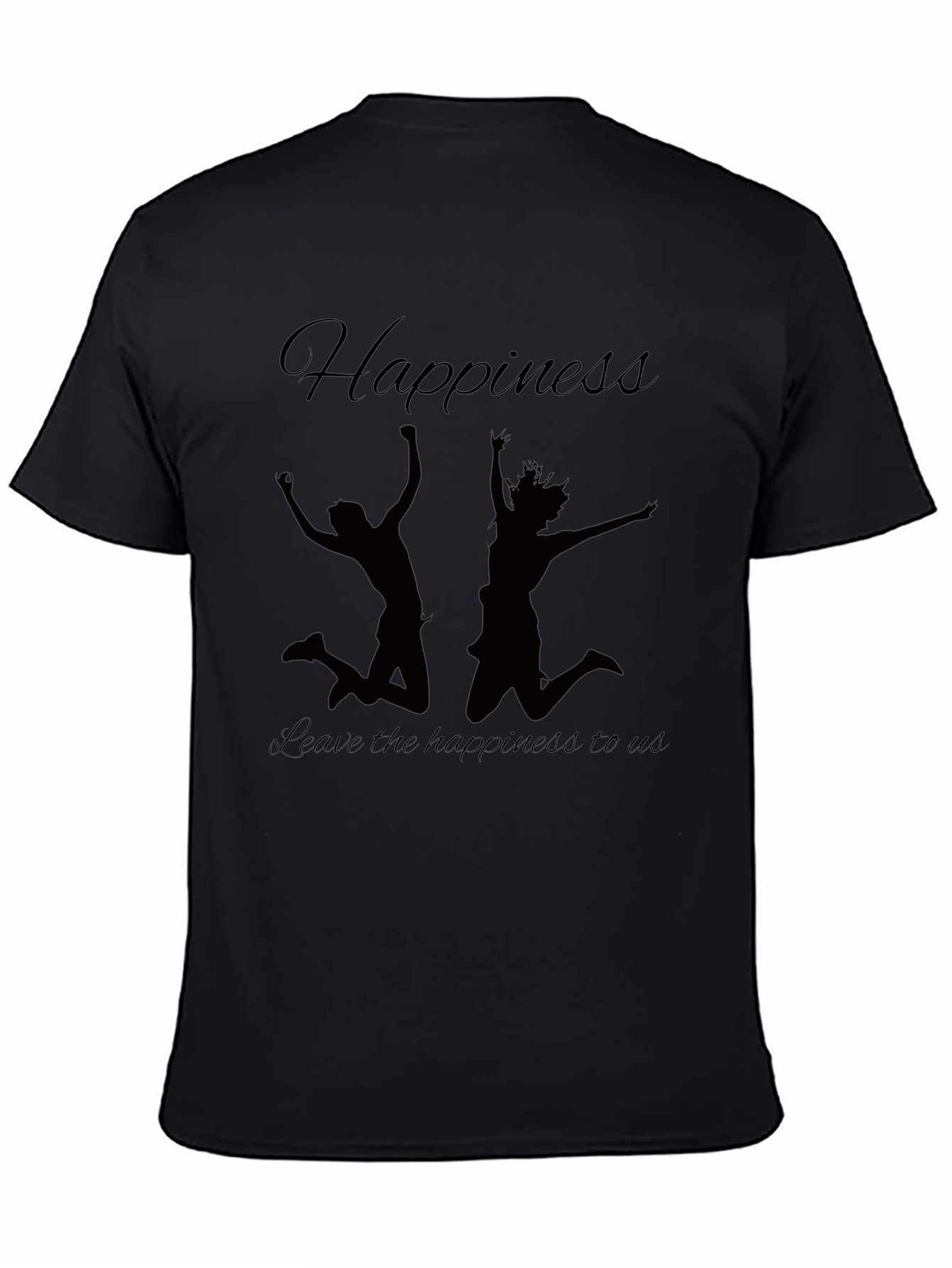 Happiness Graphic Tee - Black Casual Shirt