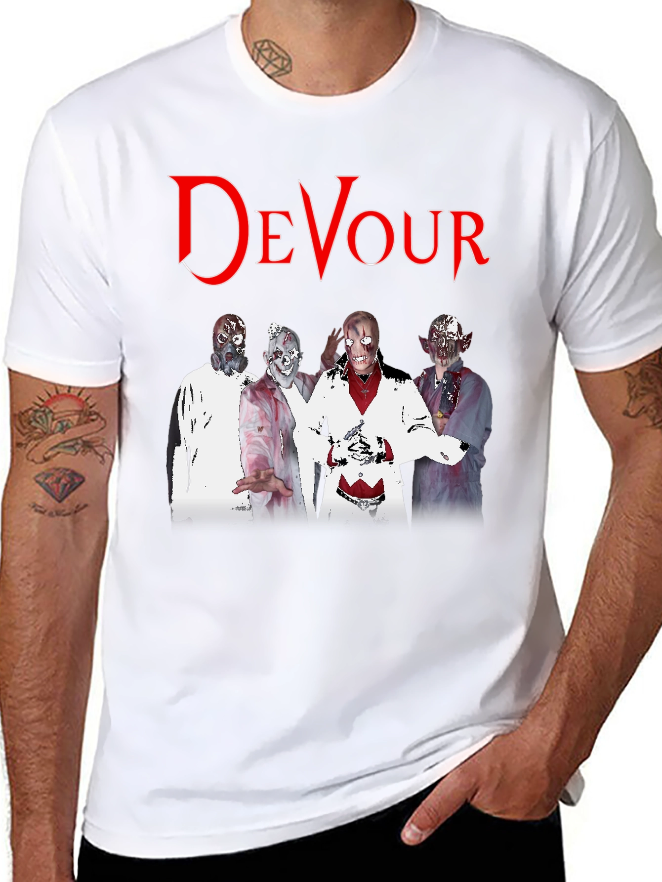 Devour Zombie Band Tee - Black Graphic T-Shirt