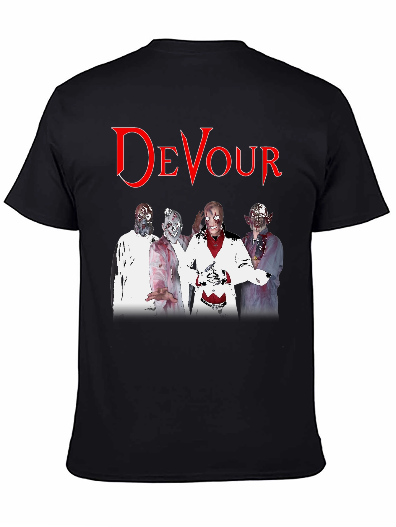 Devour Zombie Band Tee - Black Graphic T-Shirt
