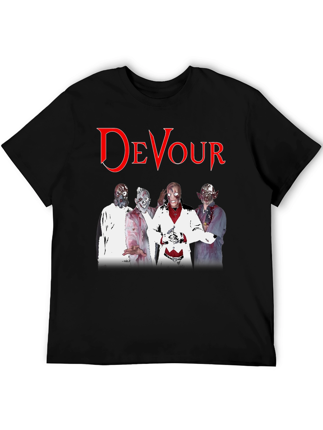 Devour Zombie Band Tee - Black Graphic T-Shirt