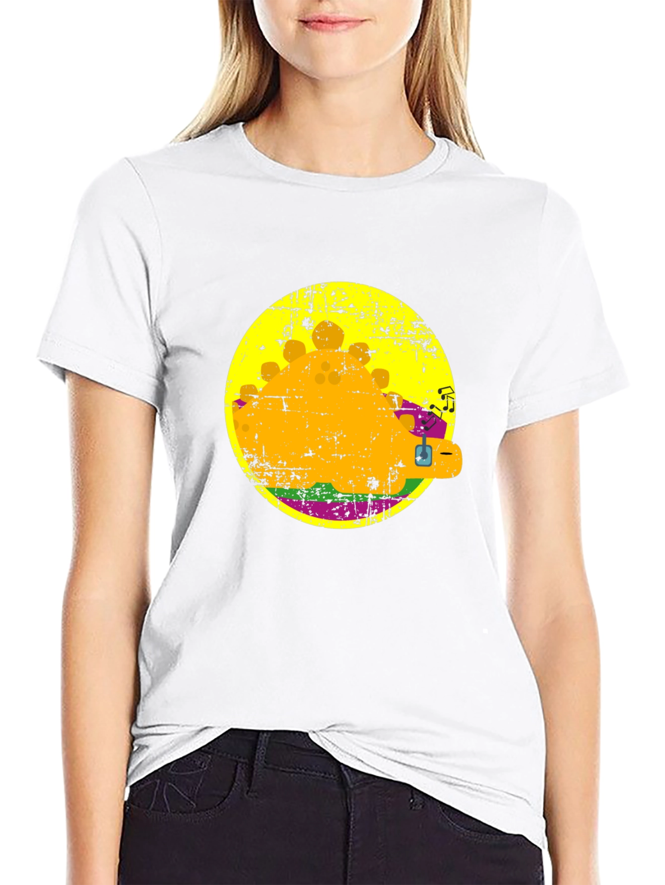 Retro Burger Graphic Tee - Black Cotton T-Shirt