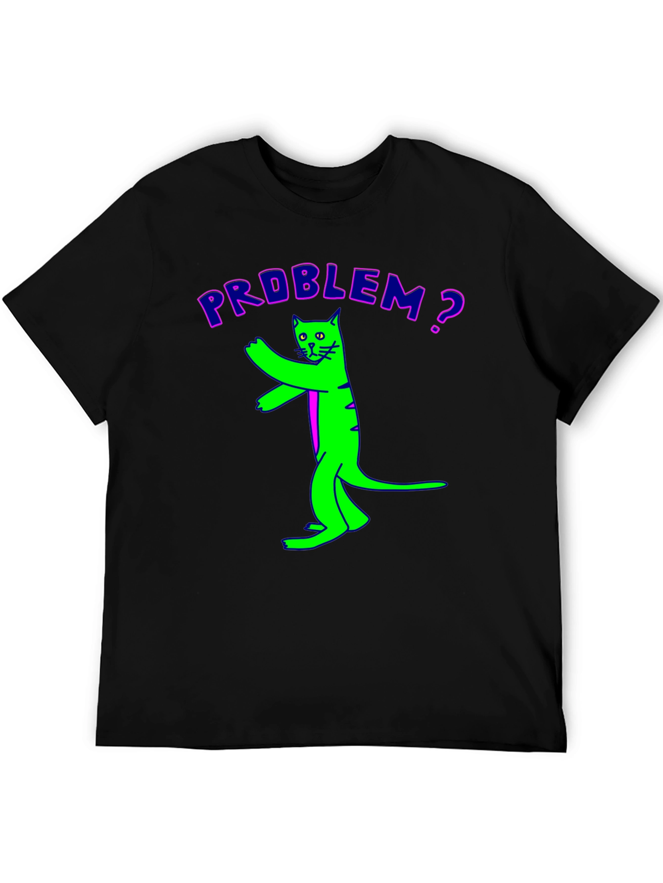 Problem Cat Graphic Tee - Unique Funny Design