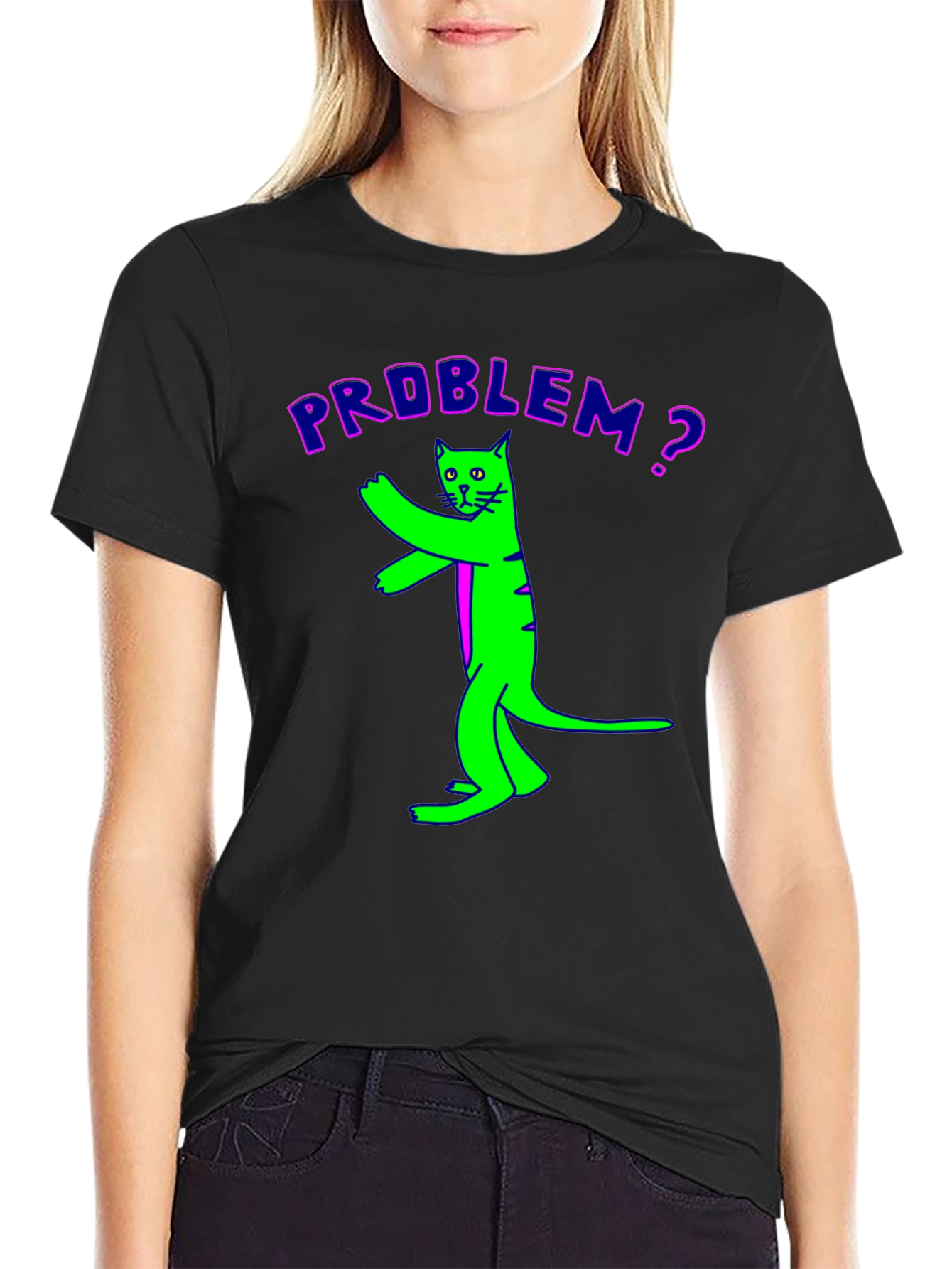 Problem Cat Graphic Tee - Unique Funny Design