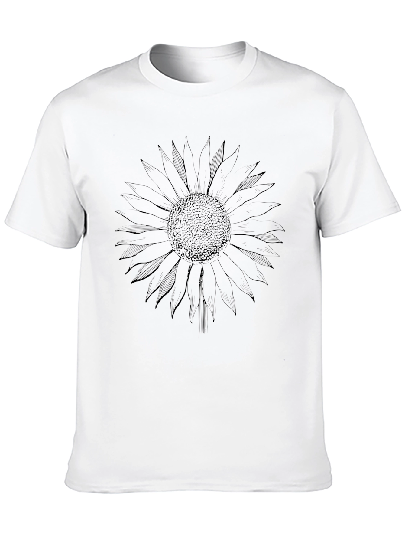 Mens Black Sunflower Graphic Tee