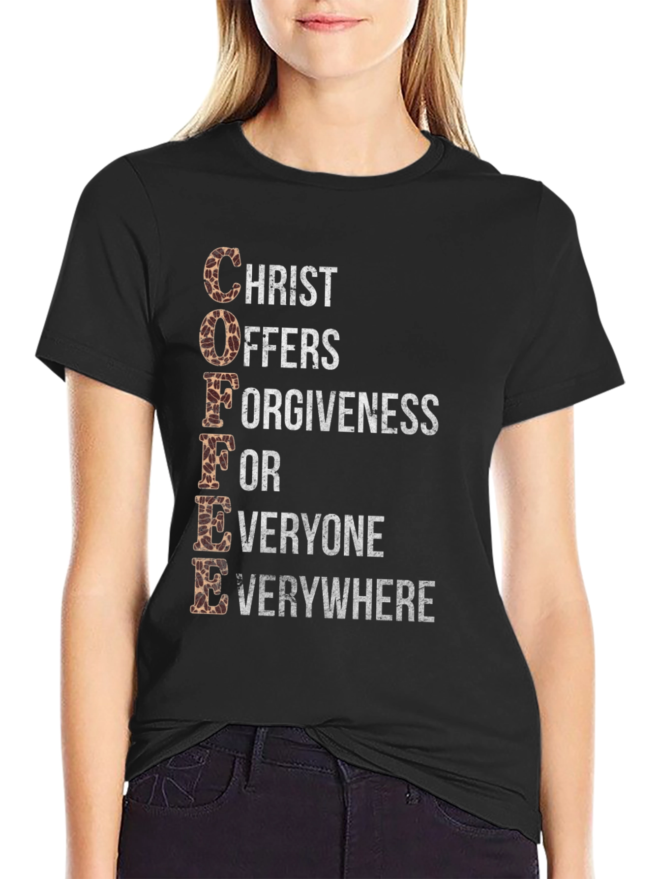 Coffee Christ Offers Forgiveness Graphic Tee