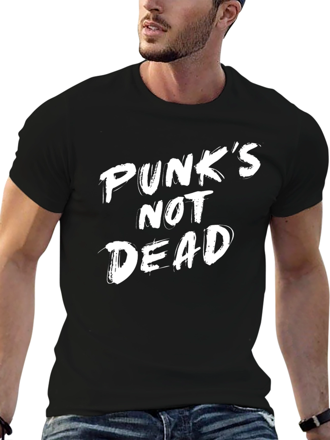 Punks Not Dead Graphic Tee - Black Cotton T-Shirt
