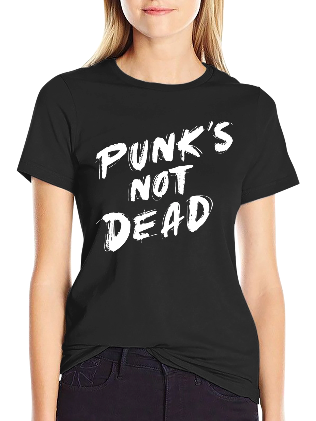 Punks Not Dead Graphic Tee - Black Cotton T-Shirt