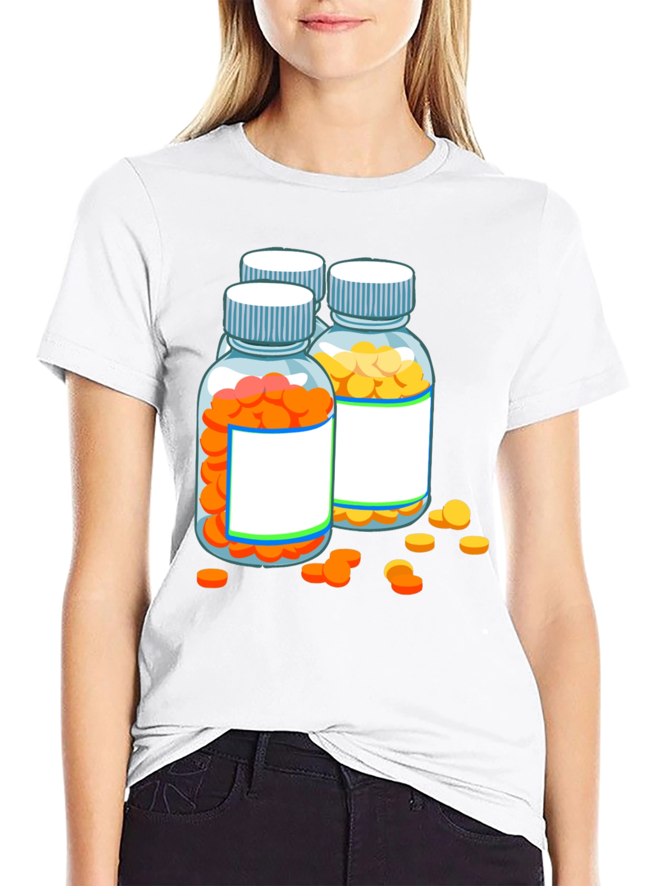 Pill Bottle Graphic Tee - Novelty T-Shirt