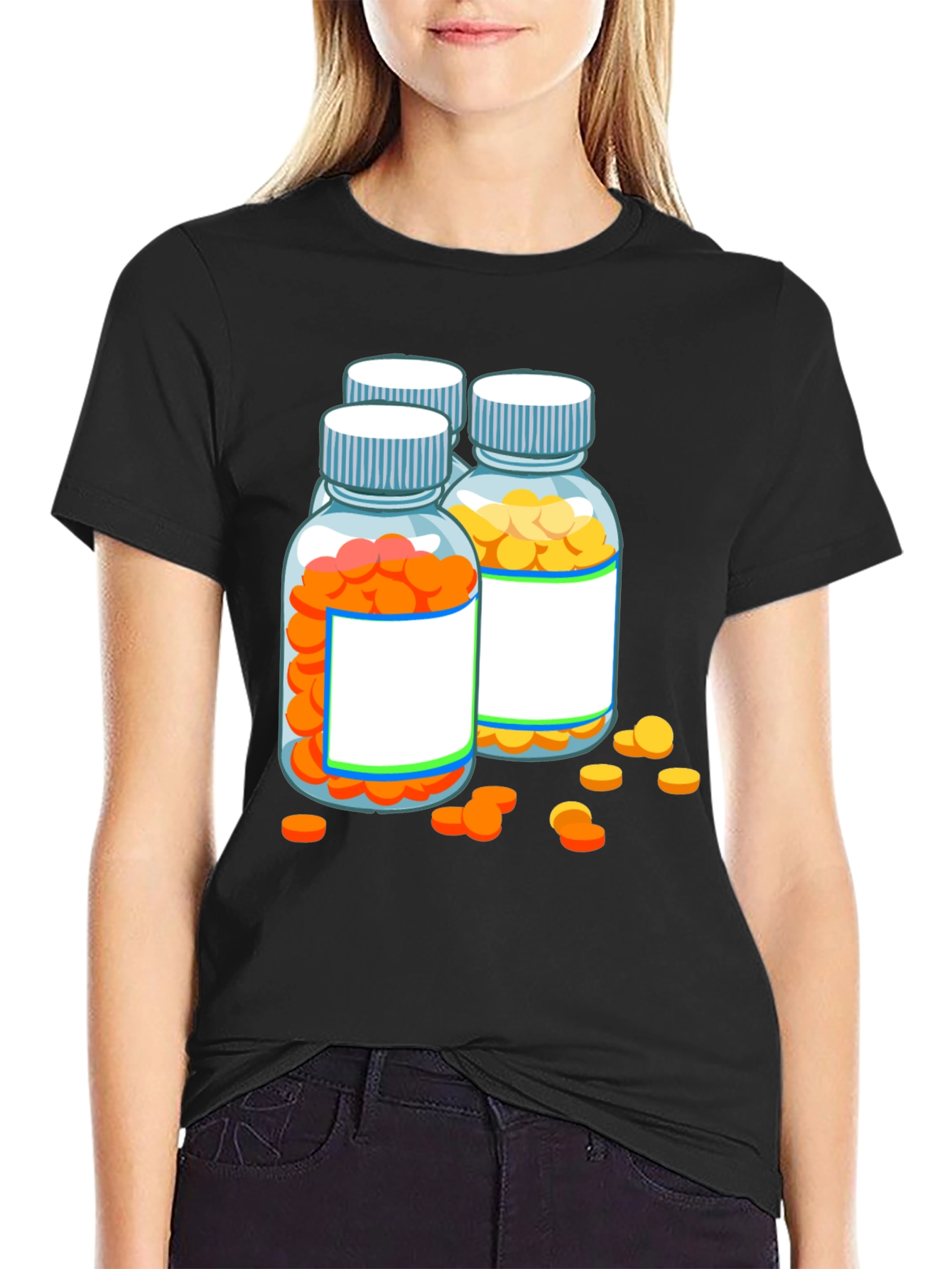 Pill Bottle Graphic Tee - Novelty T-Shirt