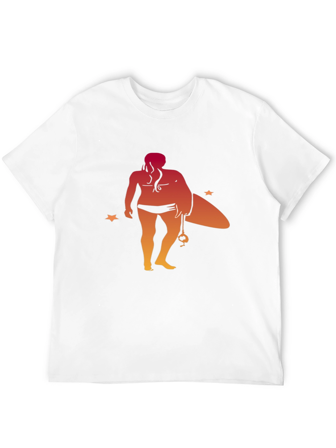 Surfer Girl Graphic Tee - Black Cotton T-Shirt