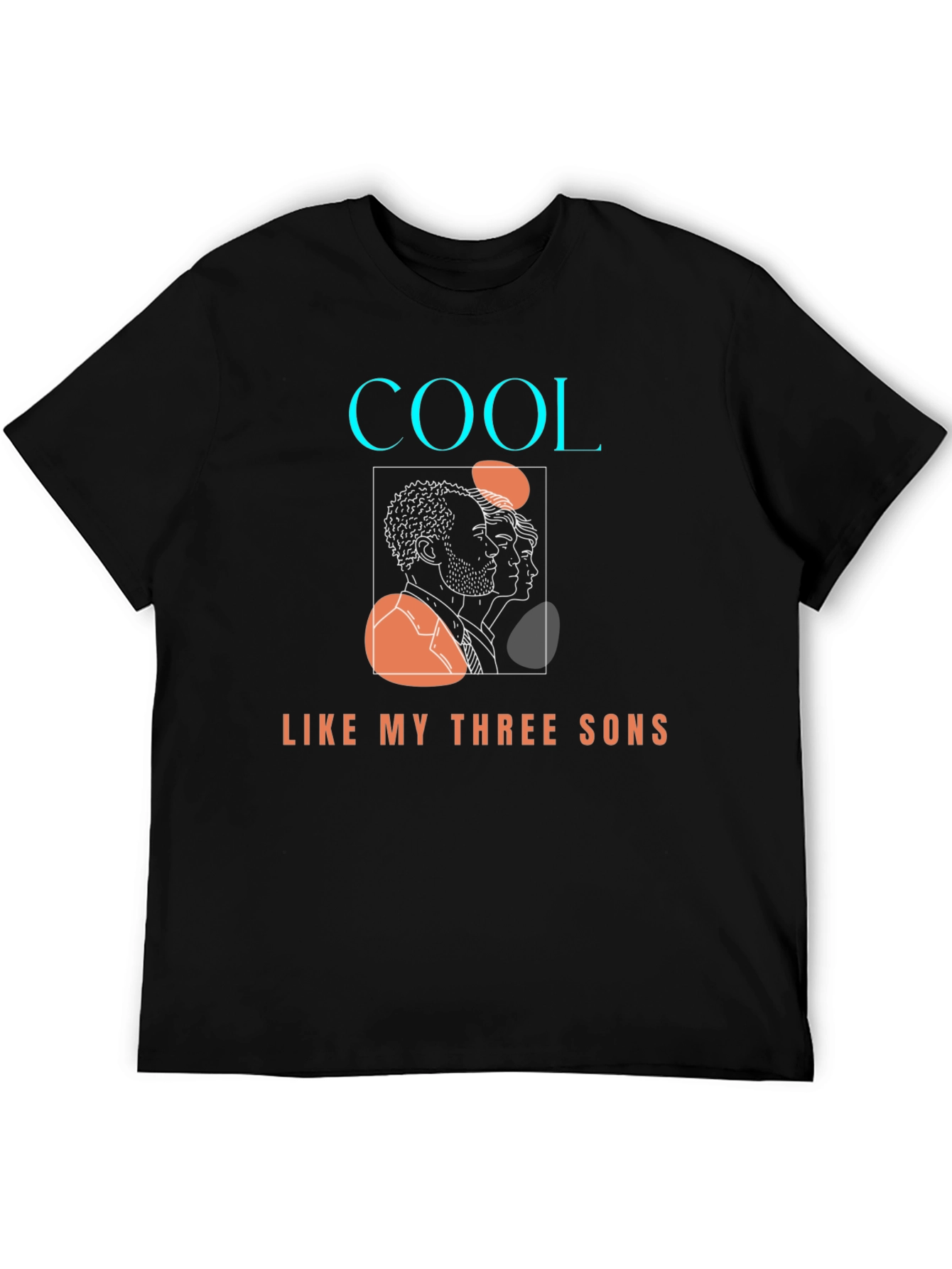 Cool Like My Three Sons Black Graphic Tee