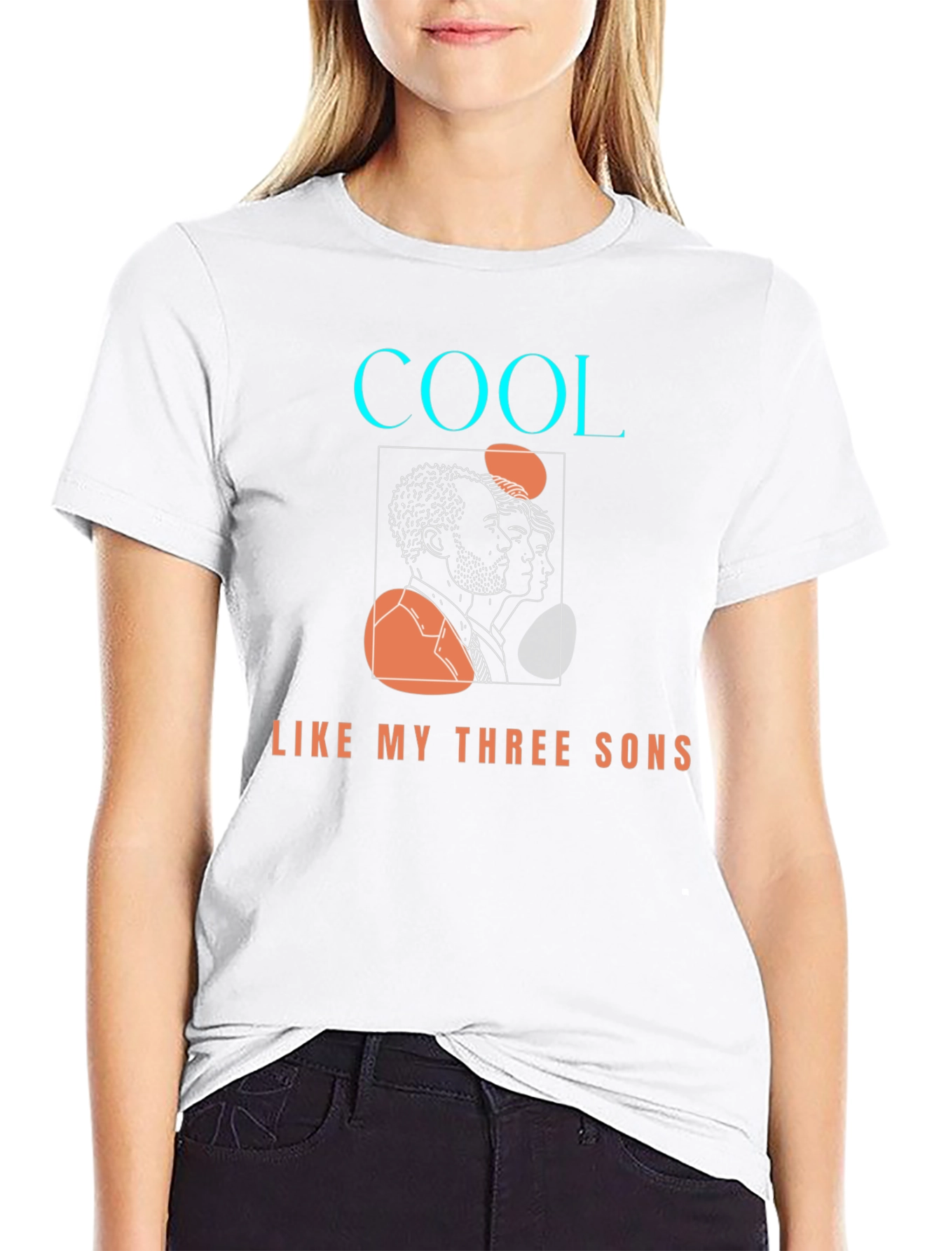 Cool Like My Three Sons Black Graphic Tee