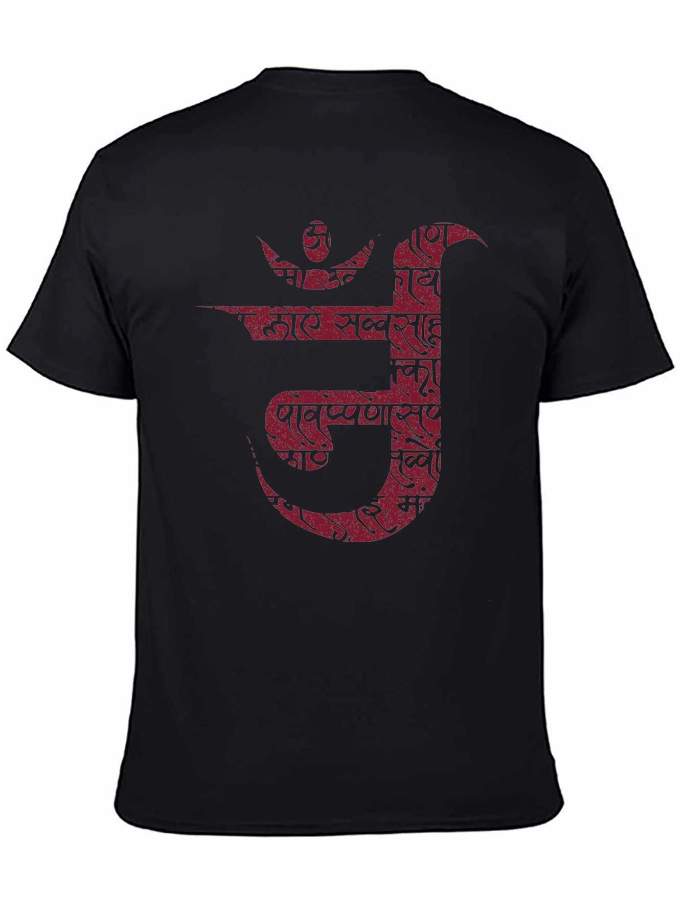 Mens Black T-Shirt with Maroon Devanagari Print