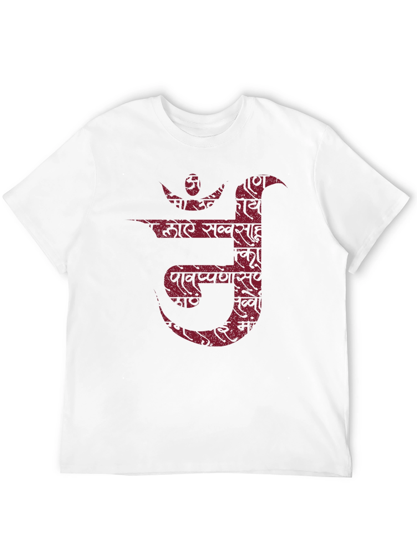Mens Black T-Shirt with Maroon Devanagari Print