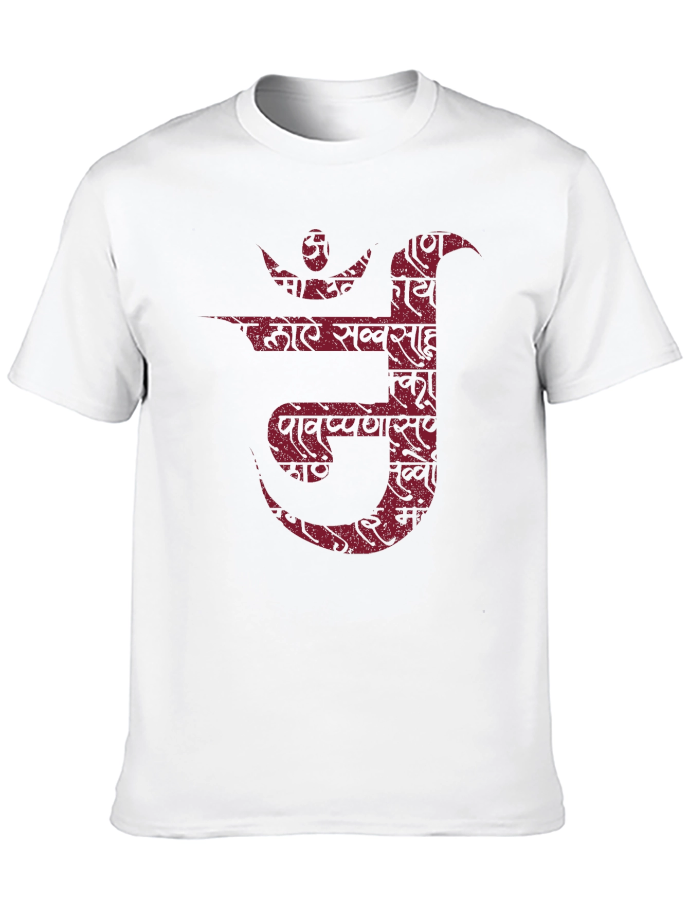Mens Black T-Shirt with Maroon Devanagari Print