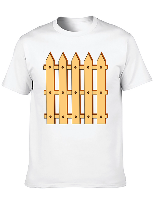 Funny Fence Graphic Tee - Novelty Black T-Shirt