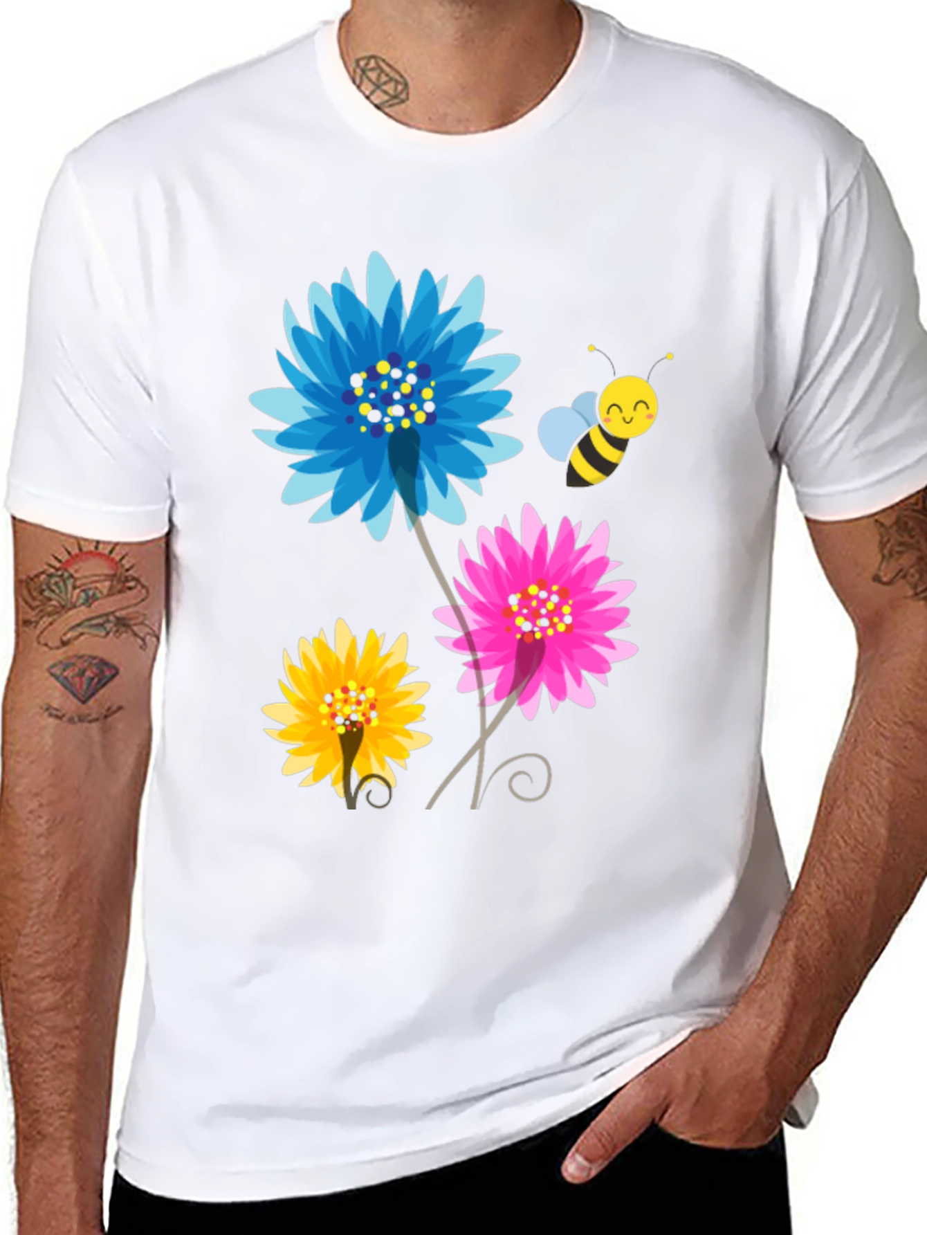 Floral Bee Graphic T-Shirt