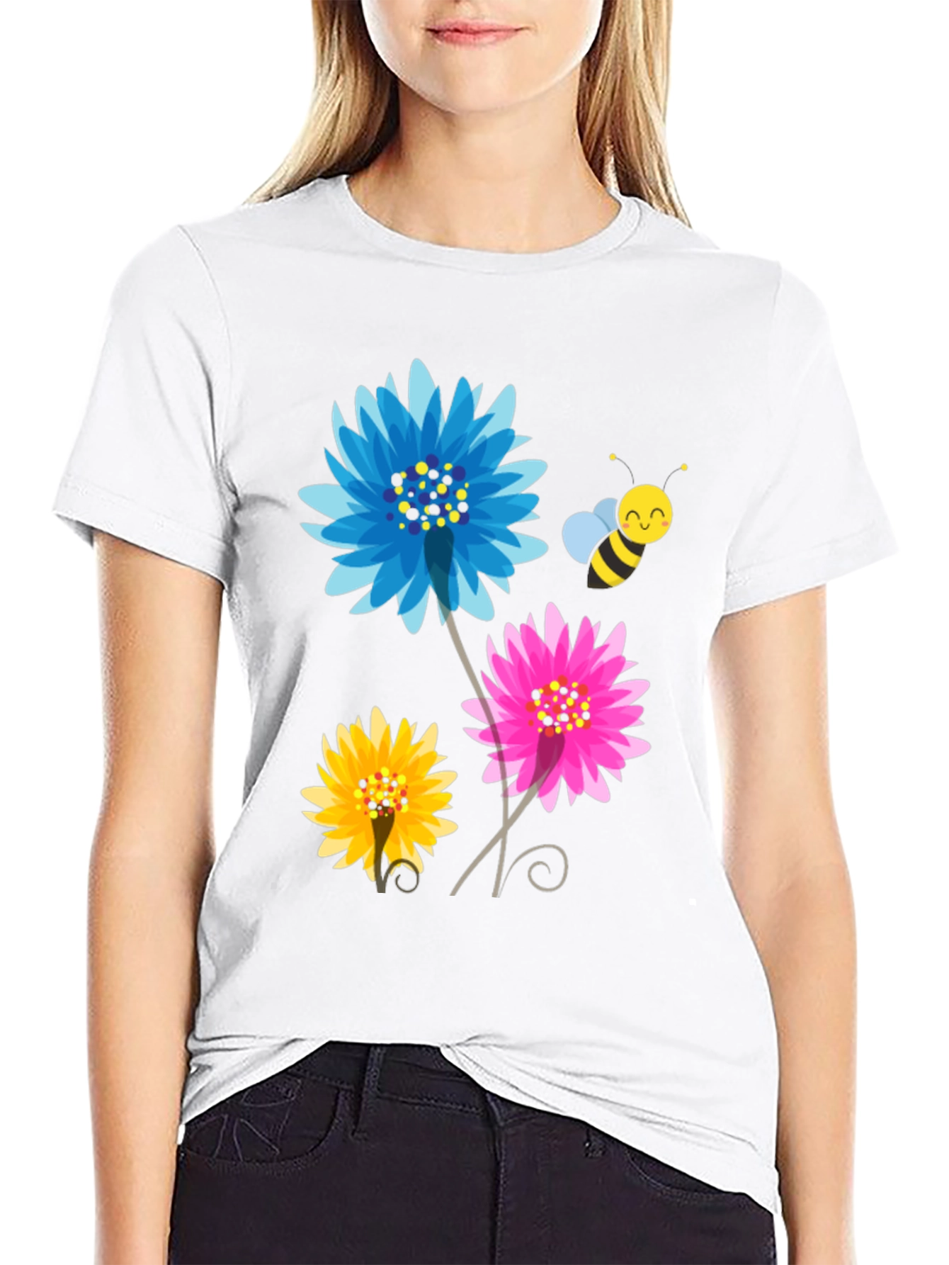 Floral Bee Graphic T-Shirt