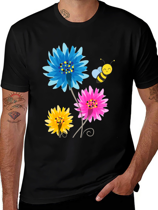 Floral Bee Graphic T-Shirt