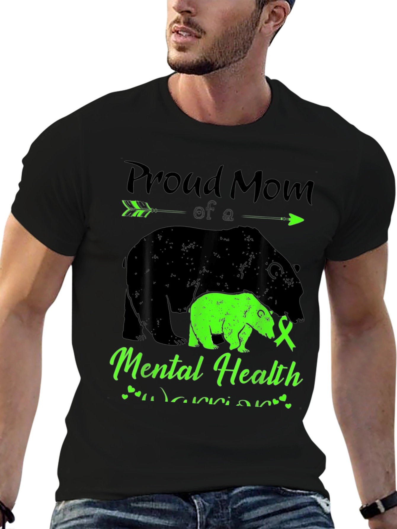 Proud Mom Mental Health Warrior Bear T-Shirt