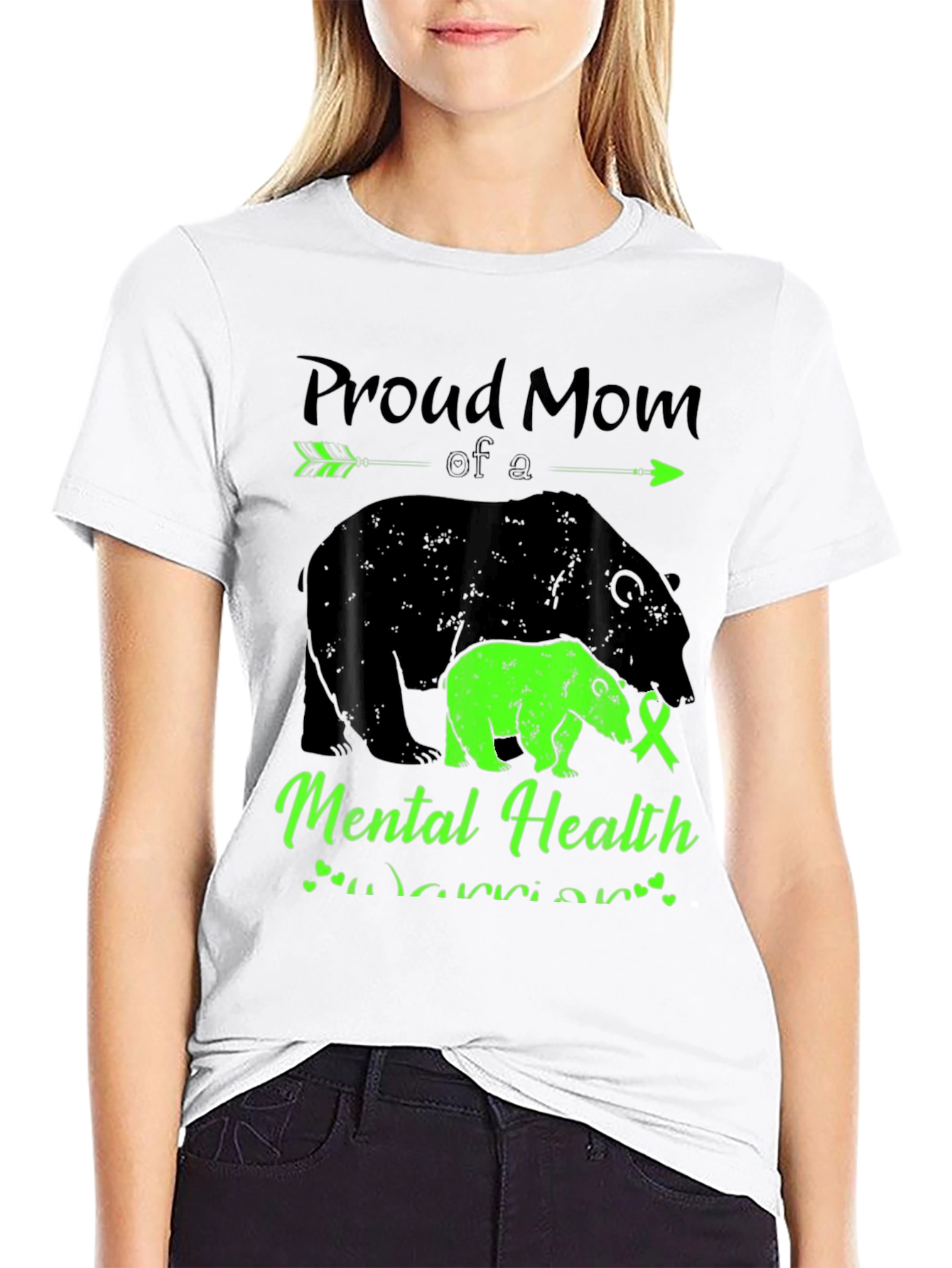 Proud Mom Mental Health Warrior Bear T-Shirt