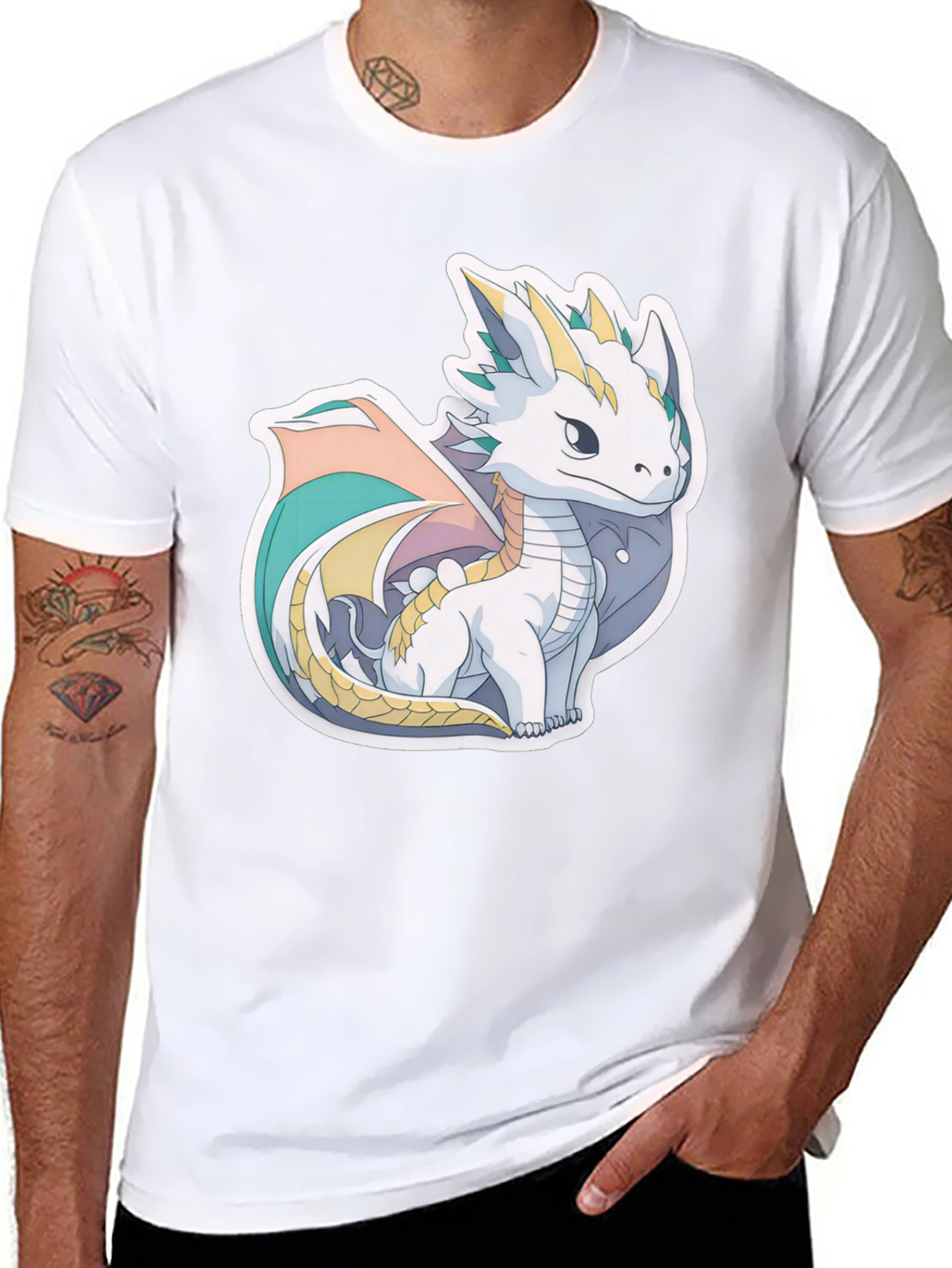 Cute Dragon Graphic T-Shirt - Black Cotton Tee
