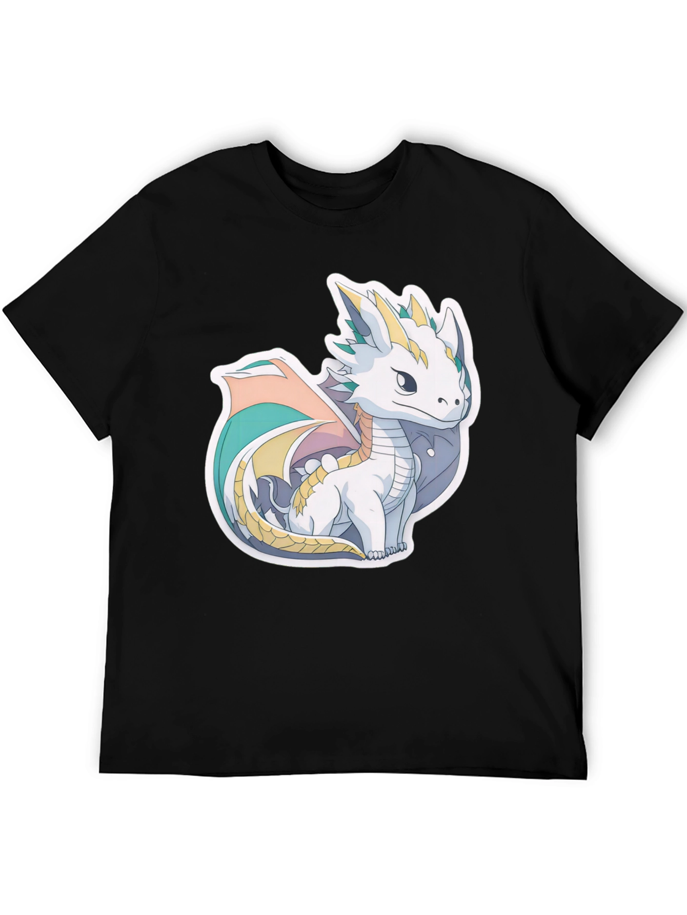 Cute Dragon Graphic T-Shirt - Black Cotton Tee