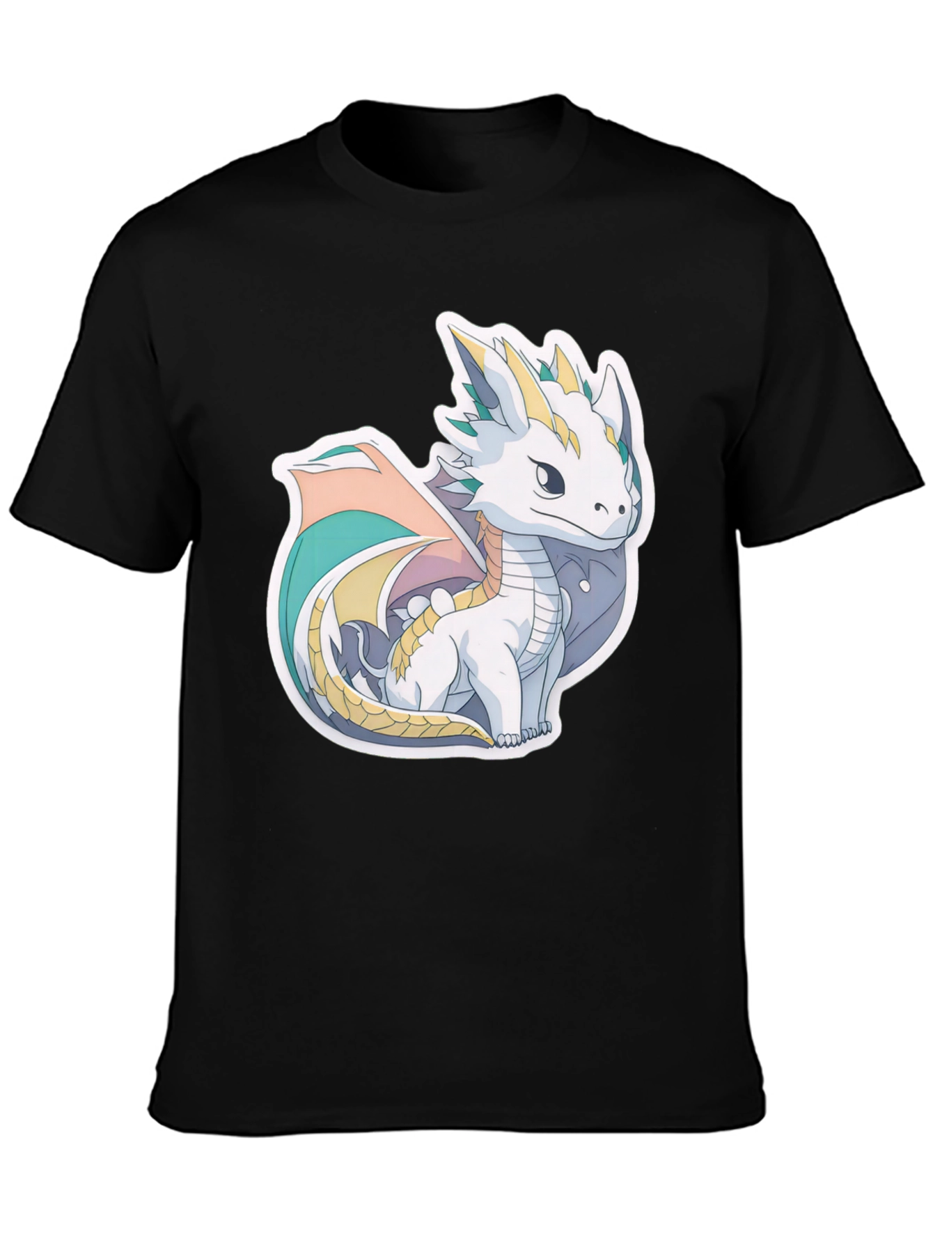 Cute Dragon Graphic T-Shirt - Black Cotton Tee