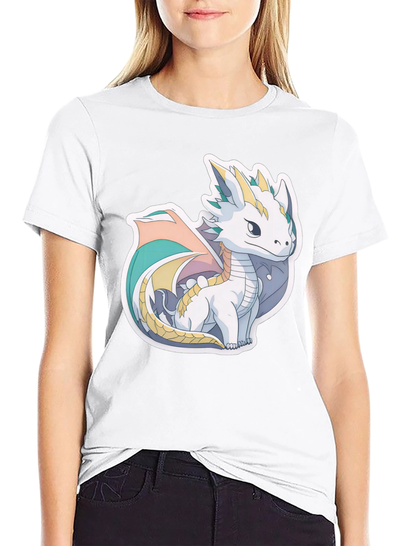 Cute Dragon Graphic T-Shirt - Black Cotton Tee