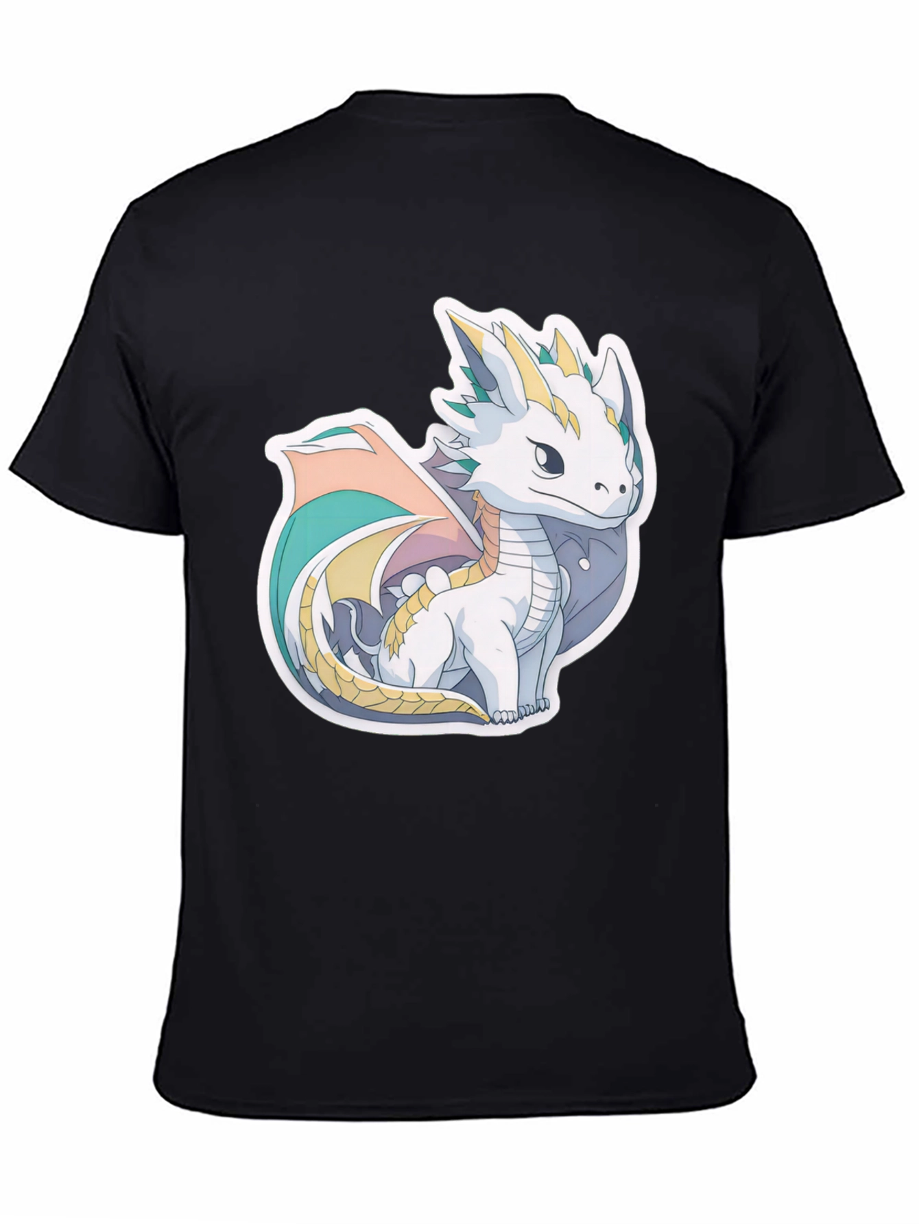 Cute Dragon Graphic T-Shirt - Black Cotton Tee