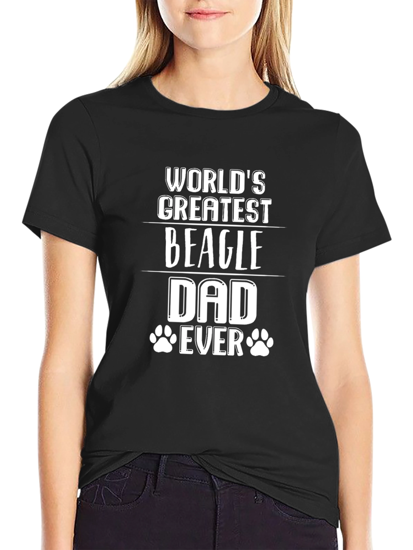Worlds Greatest Beagle Dad Ever Black T-Shirt